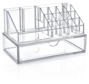 กล่องเก็บเครื่องสำอางอะคริลิคใส ทนทาน ทันสมัย ผลิตด้วยวิธีฉีดขึ้นรูป เป็นมิตรกับสิ่งแวดล้อม รูปทรงสี่เหลี่ยมผืนผ้า ใช้จัดเก็บและโชว์ลิปสติก - Product Image 4