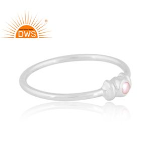 Dernières tendances Bague empilable en argent sterling fin avec perles naturelles Fabricant de bijoux personnalisés - Product Image 2