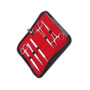 Kits de suture pour étudiants de qualité supérieure 5 pièces porte-scalpel pince à tissus Iris ciseaux avec mallette de rangement en PU - Product Image 5