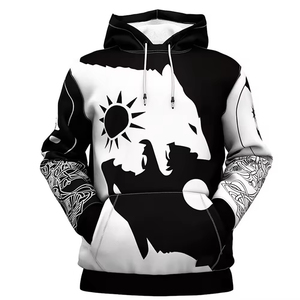 เสื้อฮู้ดดี้เทอร์รี่พิมพ์ลายแบบ Sublimation สกรีนโลโก้ได้ตามต้องการ ทรงโอเวอร์ไซส์ ผ้าฝ้าย 100% ระบายอากาศได้ดี เป็นมิตรกับสิ่งแวดล้อม สไตล์สตรีทแวร์ สำหรับฤดูหนาว - Product Image 1