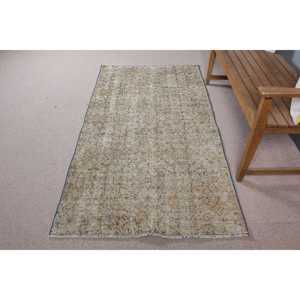 Tapis vintage 3,5x6,5 pieds, tapis d'inspiration turque, tapis rayé marron - Product Image 3