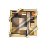 Golden Yellow Silk <b>Square</b> <b>Scarf</b> with Geometric Pattern - Product Image 3