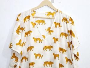 Vêtements de plage imprimé tigre coton caftan Robe Robe de chambre pour les femmes plage couvrir Robe de demoiselle d'honneur - Product Image 5