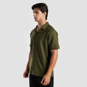 Camisa Casual de Hombre GAI, 100% Algodón Popelina, Diseño Floral Elegante, Cuello Mao, Tinte Liso - Product Image 2