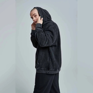 Men's Oversized <b>Washed</b> 100% Cotton Hoodie Solid Color Pocket Design Casual Hooded Sweatshirt Eco-Friendly Breathable Winter - Product Image 4