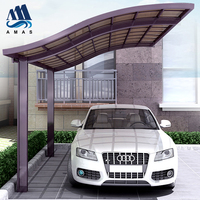 Pergola en aluminium et polycarbonate, abri de voiture durable, toit imperméable filtrant les UV, design extérieur moderne et luxueux pour parking et garage