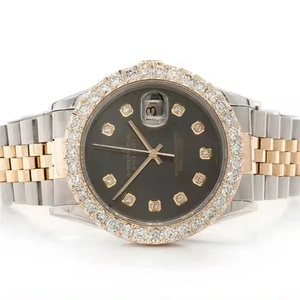 El mejor reloj personalizado de cristal redondo de corte redondo Leb Grown Diamond, reloj de moda de lujo de Plata de Ley 925, regalo para hombres - Product Image 1