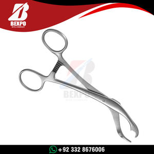 Pinza de sujeción de huesos para animales, con trinquete y mandíbulas abiertas, 15.5cm, de acero inoxidable, para cirugía ortopédica manual, con certificación CE - Product Image 2
