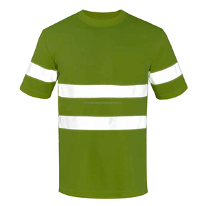 T-shirt haute visibilité premium 100% polyester à manches courtes, chemises réfléchissantes pour hommes, vêtements de travail personnalisés, chemise de sécurité avec logo - Product Image 3