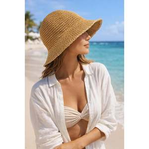 Camel Imported Hand-Woven Straw <b>Hat</b> Hsr2083 - CAMEL - Product Image 5