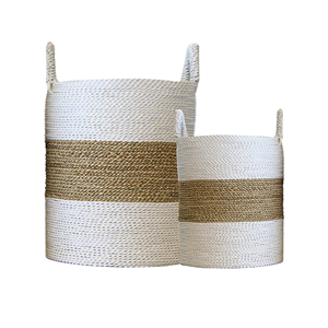 Panier à linge pliable fait à la main meilleure offre sur la décoration artisanale vietnamienne, panier de rangement de couleurs et de formes personnalisées - Product Image 1