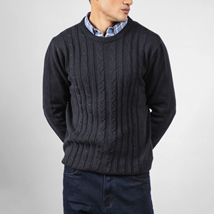 Respirant laine/coton tricoté à la main hiver mince mode Logo pull pour hommes à manches longues tricoté nouveau Design 2026 - Product Image 6