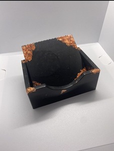 Nouvelle arrivée 2025 à la mode résine sous-verres conseil en gros résine époxy vaisselle sous-verres tapis cuisine résine époxy ardoise sous-verres - Product Image 3