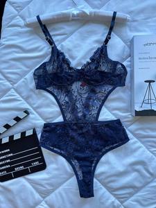 Body de Encaje Sexy, Lencería de una Pieza, Transparente, con Bordado 3D, Ajustado, Ropa Interior Femenina de Tela Tejida, Lavable a Máquina - Product Image 5