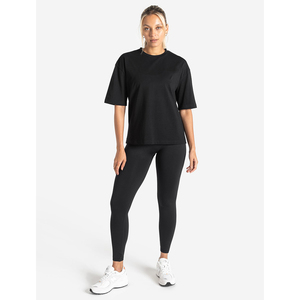 Camiseta Informal Extra Grande para Mujer con Logotipo Personalizado, Color Negro, Manga Corta, Cuello Redondo y 100% Algodón Orgánico, Elegante Camiseta para Yoga, Gimnasio y Entrenamiento - Product Image 6