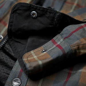 Olive Brown Plaid Motorcycle Riding <b>Flannel</b> Shirt Removable CE Approved Armor Abrasion Resistant Lining Plus Size - Product Image 5