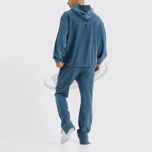 Conjunto Deportivo con Capucha y Pantalones Deportivos para Hombre, Personalizado al por Mayor, con Logotipo, Tejido Grueso, Transpirable, de Poliéster/Algodón - Product Image 5