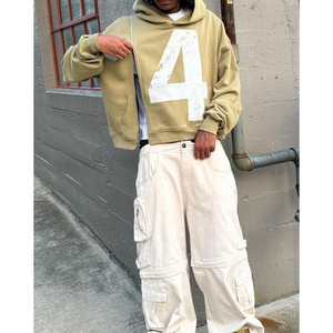 เสื้อฮู้ดพิมพ์ลายพัฟฟ์ สไตล์ฮิปฮอปสำหรับผู้ชาย ใส่ได้ในฤดูหนาว ดีไซน์สั่งทำได้ ปี 2025 ผ้าฟลีซคุณภาพสูง เป็นมิตรกับสิ่งแวดล้อม ผ้าฝ้าย 100% - Product Image 3