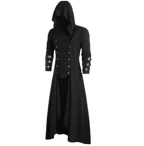 Dewasa Pria Abad Pertengahan Victoria Kostum Tuksedo Pria Jas Berekor Gothic Steampunk Trench Coat Frock Pakaian Mantel Seragam untuk Saya