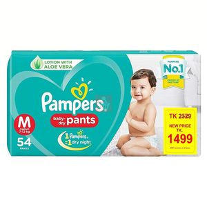 Pañales Tipo Pantalón Pampers Baby Dry, Talla M, 7-12 kg, Material de Algodón - Product Image 2