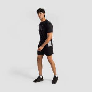 Camiseta Deportiva Ligera Ace 100% Poliéster en Negro-Gris, Diseño de Punto Sólido con Serigrafía para Entrenamiento - Product Image 4