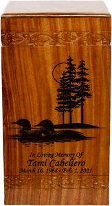Wooden Cremation <b>Urn</b> <b>Large</b> Size Human Funeral <b>Urn</b> with Personalization (Ducks) Cremation Funeral Handmade Burial <b>urns</b> - Product Image 4