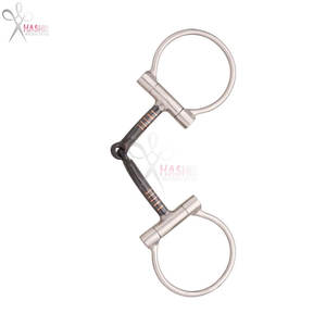 Mors de dressage western en acier inoxydable avec anneau de fixation décalé, embout en acier inoxydable, anneaux de fixation, marque HASHIR INTERNATIONAL pour chevaux - Product Image 2