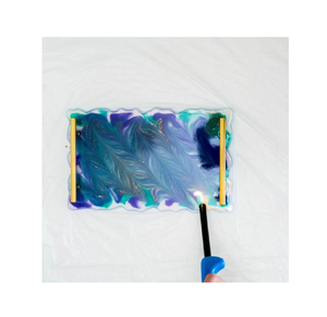 Plateau de service en résine époxy avec poignée Plateau décoratif pour petit-déjeuner Plateau de service en résine époxy à prix abordable - Product Image 2