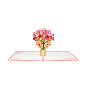 Custom Rose Bouquet 3D Pop Up <b>Card</b> Paper Printed <b>Gift</b> for Valentine's Day Wedding Anniversary OEM Supplier - Product Image 6