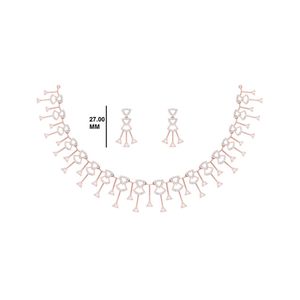 Elegant Luxurious Women's Statement <b>Necklace</b> 14k Rose Gold with Lab Grown <b>Diamonds</b> for Wedding Engagement Gift - Product Image 2