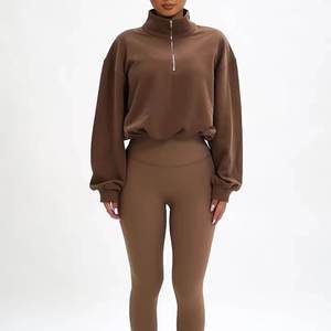 2023 Logo personnalisé vêtements de sport survêtement entraînement Fitness polaire grande taille sweat et pantalons de survêtement survêtement ensembles survêtement pour les femmes - Product Image 5