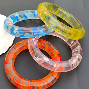 Clear Resin Bracelet Large Transparent <b>Acrylic</b> <b>Jewelry</b> Cuff Women's Accessories Bangles for Party and Show Jewellery Decoration - Product Image 1
