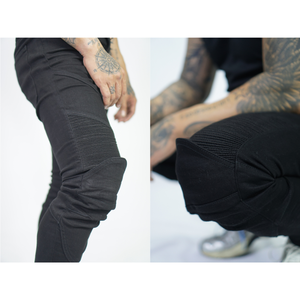 ผ้ายีนส์เข้ารูปสีดำเข้มผสมกับผ้าสแปนเด็กซ์4% น้ำหนักเบาสวมใส่สบายกระชับและสวยงาม - Product Image 2