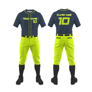 Conjunto de uniforme de béisbol de poliéster personalizado de servicio al por mayor OEM para hombres transpirable y sencillo diseñe su propio diseño - Product Image 1