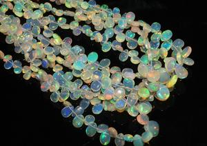 โอปอลเอธิโอเปียแท้ ประกายสีสวยงาม รูปทรงหยดน้ำ/ทรงลูกแพร์  แบบบริโอเล็ต  ลูกปัด  สีเวโล  รับรองโดยผู้ตรวจสอบบุคคลที่สาม - Product Image 5