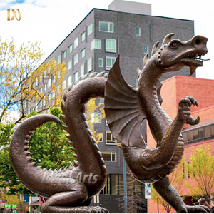 Grande statue extérieure de dragon en bronze Sculpture de <span class=keywords><strong>monstre</strong></span> fantastique personnalisée pour jardin - Product Image 1