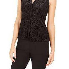 Débardeur vintage pour femme Calvin Klein, taille unique, grande taille, en tricot, avec motif animalier texturé - Product Image 3