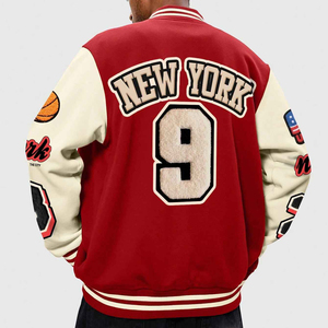 Factory direct <b>men</b> <b>varsity</b> <b>jacket</b> custom embroidered wool leather letterman college <b>bomber</b> style outerwear wholesale - Product Image 4