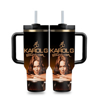 Gobelets isothermes sous vide 40 oz avec logo personnalisé Singer, dégradé or-orange-rouge, ensemble cadeau de tasses premium