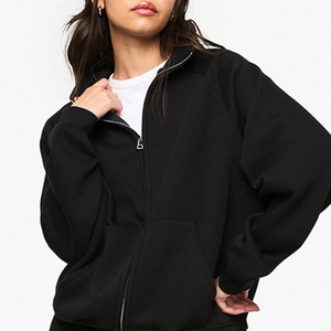 Survêtement pour femme avec col, poignets et ourlet côtelés, pantalon large pour un ajustement confortable et décontracté, design uni avec logo personnalisé - Product Image 2