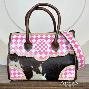 Bolso de mano de cuero con patrón a cuadros para mujer, bolso de mano informal clásico Retro de gran capacidad, Popular bolso de mano, bolsos cruzados de hombro - Product Image 1