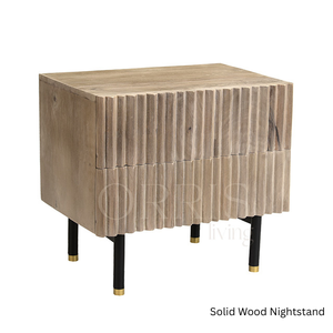 Mesita de Noche Moderna de Madera Maciza con Dos Cajones de Almacenamiento para un Ambiente Estético en el Dormitorio, para el Hogar, Hotel, Villa, etc. - Product Image 1