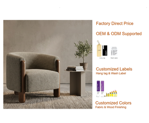 Fauteuil d'appoint en bois rembourré sur mesure pour salon, OEM ODM disponible - Product Image 2