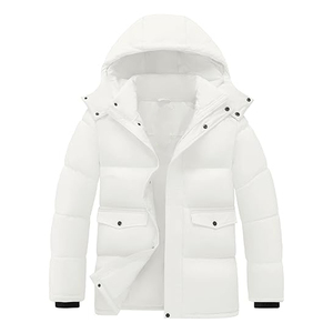 Veste matelassée légère et décontractée pour hommes, style High Street, tissu en laine résistant à l'eau avec capuche détachable, service OEM - Product Image 1