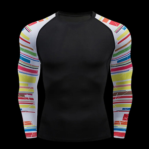 เสื้อเชิ้ตรัดรูปสำหรับผู้ชายแห้งเร็ว UPF50เป็นมิตรกับสิ่งแวดล้อมชุดออกกำลังกายฟิตเนส - Product Image 4