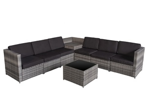 Made in Vietnam Wholesale Durable Modern Classic PE <b>Rattan</b> 8 PCS <b>Sofa</b> Set KD Cushions Garden Outdoor Living Room Patio - Product Image 2