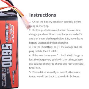 Batterie LiPo Sunpadow 11.1V 3S 5600mAh <span class=keywords><strong>70C</strong></span> avec connecteur XT60 Soft Pack pour voiture RC, camion RC - Product Image 6