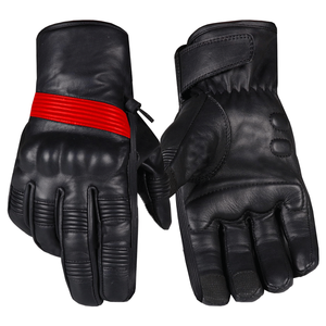 Guantes de moto de cuero genuino de calidad superior para hombre, acolchado de Gel, protección de la palma de los nudillos, diseño liso para viajes en bicicleta - Product Image 1