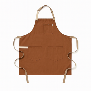 Tablier de cuisine sans manches en coton personnalisé, résistant à l'eau, tendance, avec poche, pour homme, cadeau fête des pères - Product Image 6