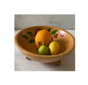 Frutero con estampado de madera, cuencos de ensalada para el hogar, cuenco decorativo para mezclar frutas con soporte de fruta de madera - Product Image 1